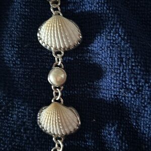 pearl and shell silver bracelet